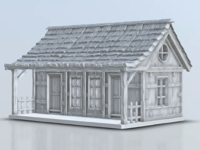 28mm Wargame or model railway timber Shack V2