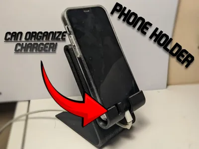 Phone Holder with Cable Organizer