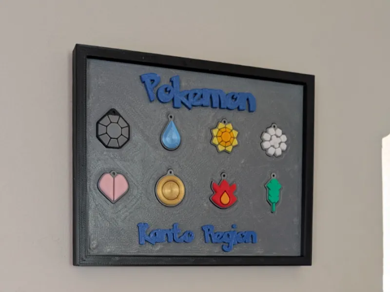 Kanto Gym Badges Frame