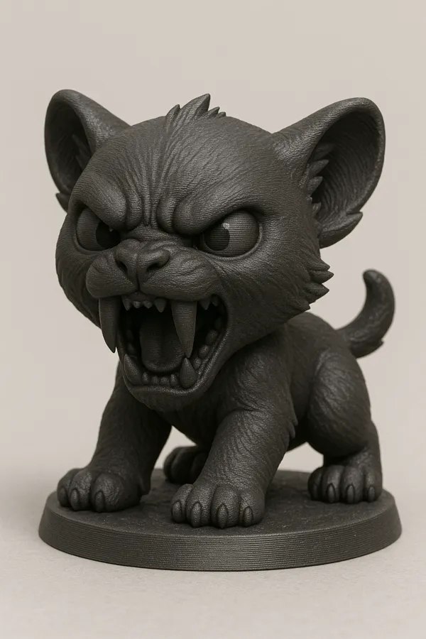 Figurine de chaton dents de sabre