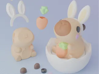 Capybara Bunny Ear Clicker (Separated Parts)