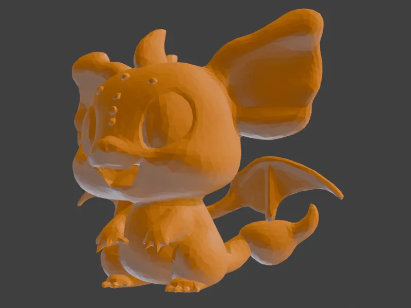 Fire Chibi Dragon – Print-in-Place Fantasy Model
