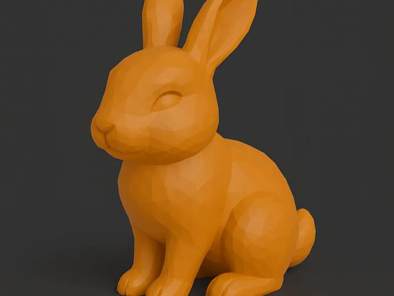 Low-Poly Bunny Print-in-Place Cute Animal Figurine