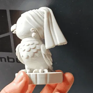 带珍珠耳环的少女鹦鹉摆件，2小时快速打印 view 2