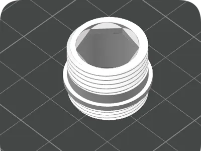 Faucet adapter 20mm female thread (fine) to 4mm female thread (coarse)