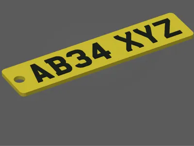 UK reg plate keychain