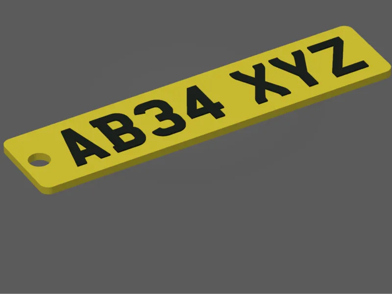 UK reg plate keychain