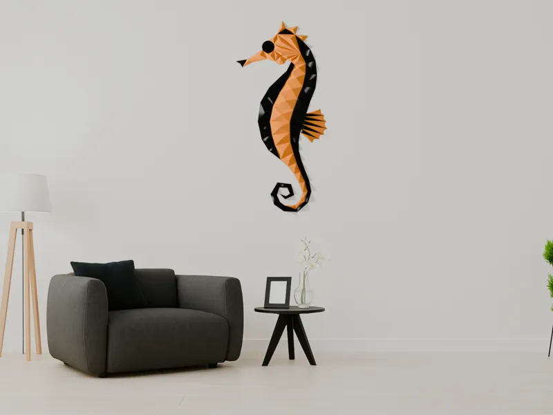 Geometric Seahorse Wall art