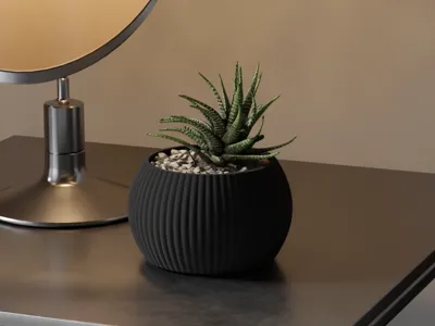Inflated big rib vase