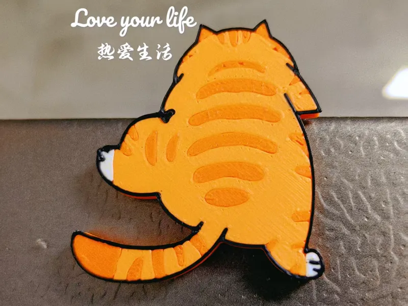 橘猫冰箱贴（偷看+翻墙）