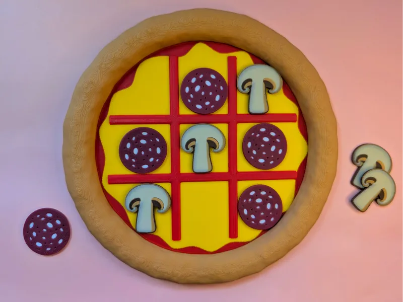Pizza Tic-Tac-Toe Game – 3D Printable Set
