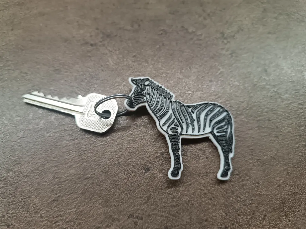 Keychain - Zebra - Free 3D Print Model - MakerWorld