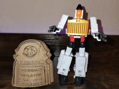 Carbombya Sign/Prop from G1 Transformers.