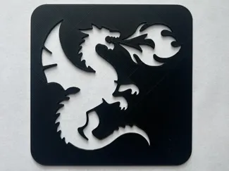 Dragon Breathing Fire Stencil