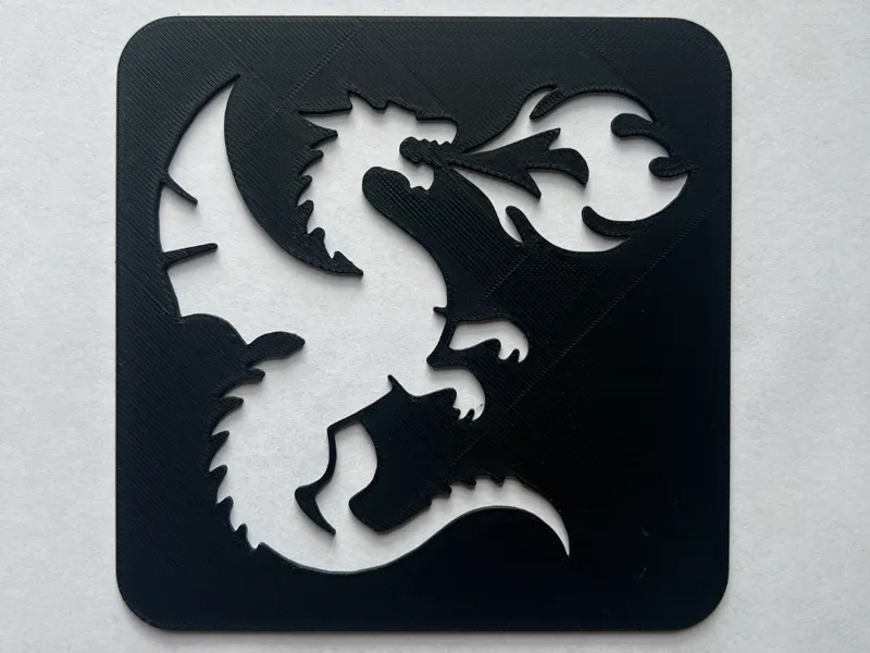 Dragon Breathing Fire Stencil