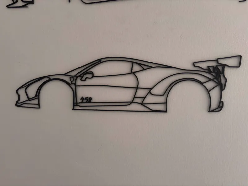 Wall art of a Ferrari 458