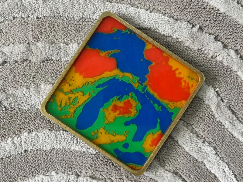 Topographic Michigan Coaster