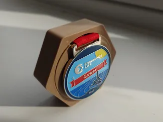 Medal Hex display stand