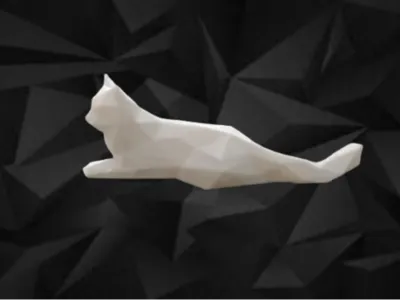 low poly cat