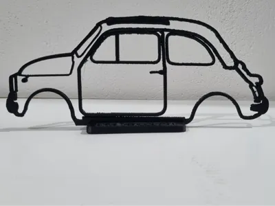wall art 2D Fiat 500 1960