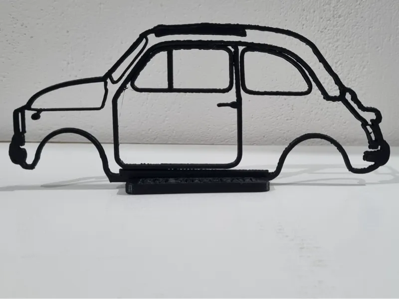 wall art 2D Fiat 500 1960