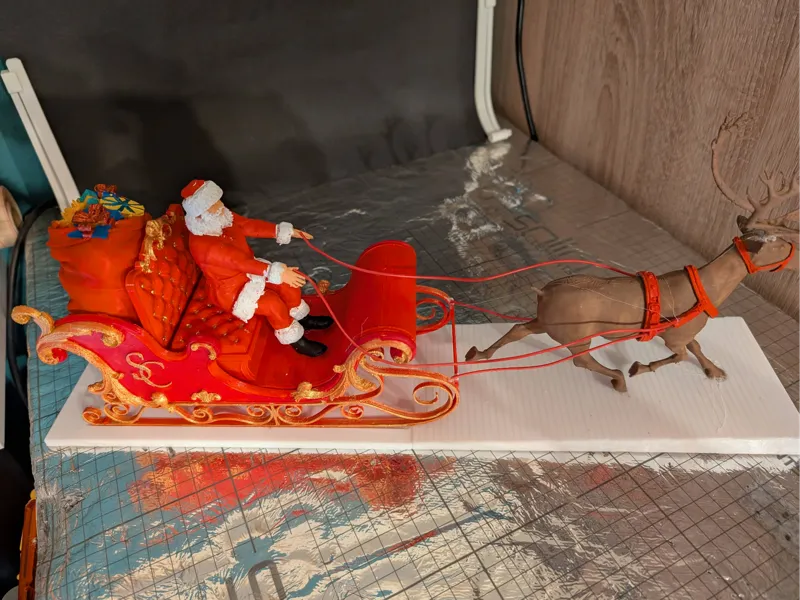 illustration Santa Claus with sleigh