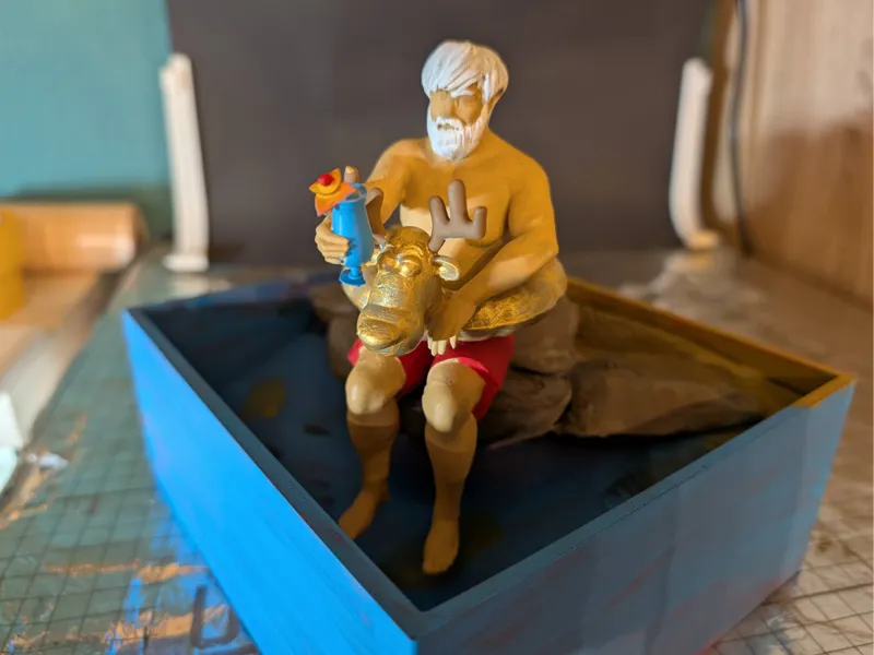 illustration of Santa Claus on summer 