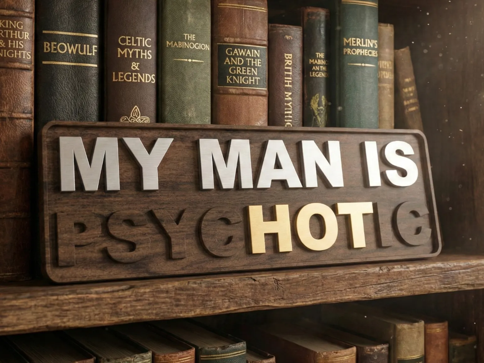 My MAN is HOT / PSYCHOTIC Dual Meaning Prank Sign