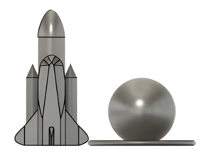 Rocket and planet