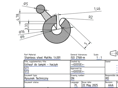 Lamp holder – ball hook / Uchwyt do lampki, haczyk