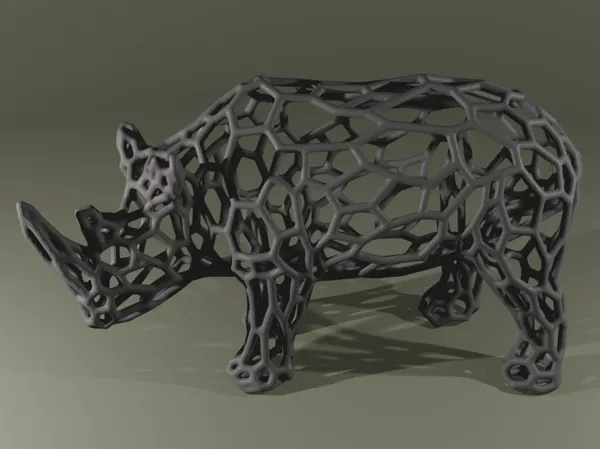 Rhinocéros façon Voronoi