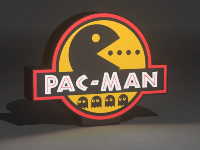 Lámpara LED 3D de Pac-Man