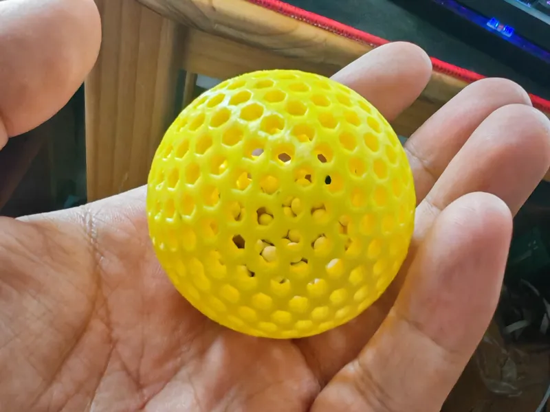 趣味打印！可自制响声的镂空六边形球 (Rattle Hexasphere Ball)