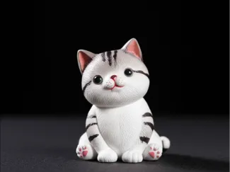 Cute Sitting Cat Figurine