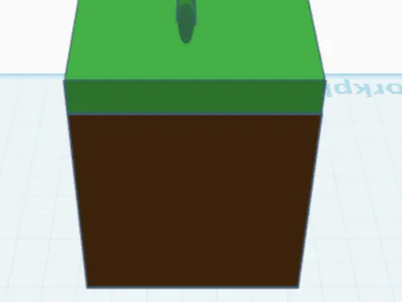 Minecraft grass block piggy bank 