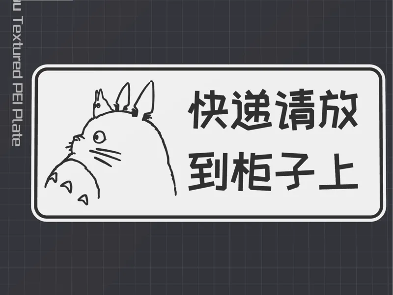 快递请放到柜子上 龙猫 标牌 