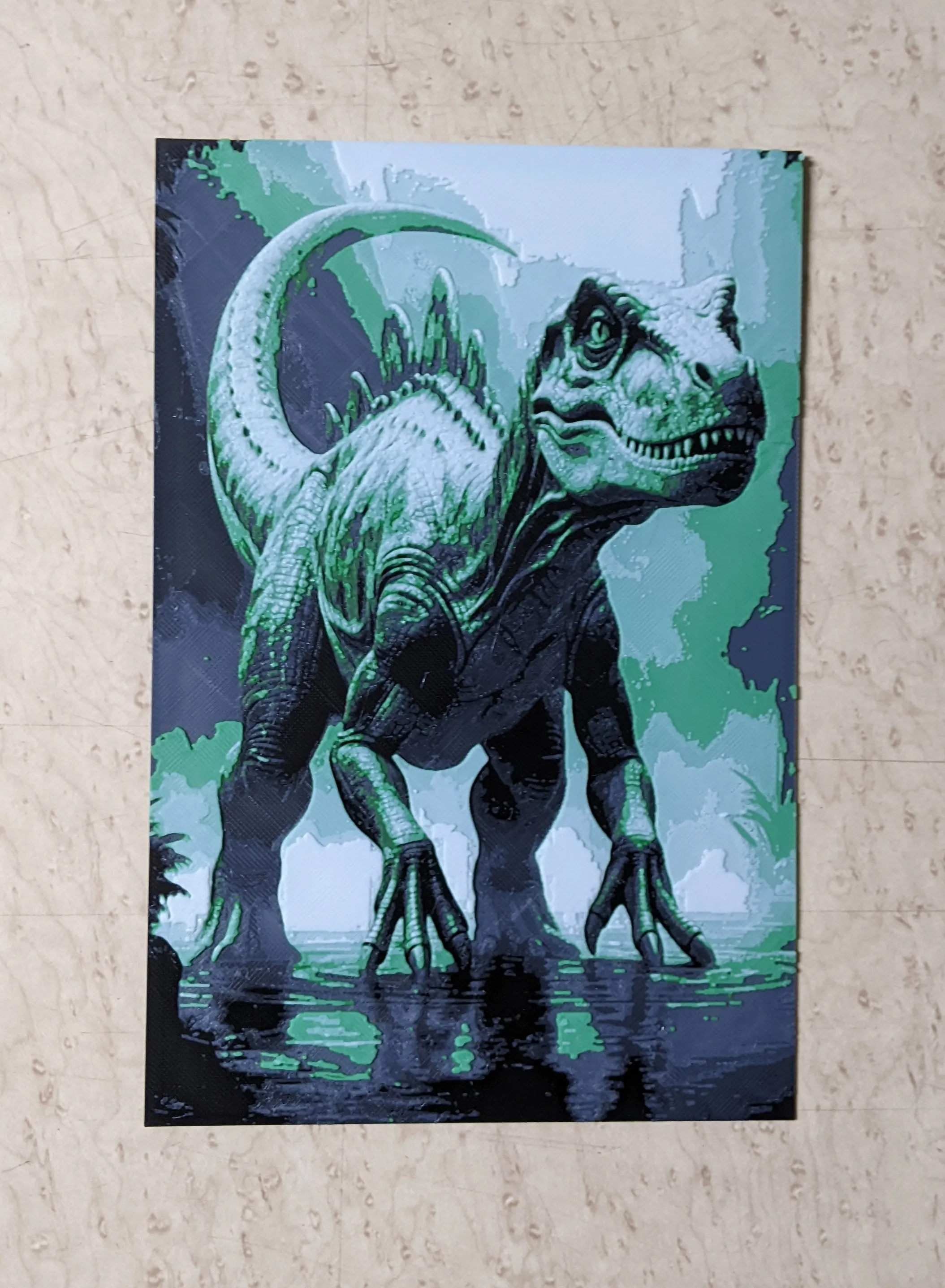 Featherless Dinosaur HueForge with frame by ogre56 MakerWorld: Download ...