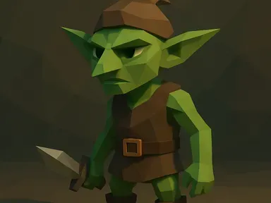 Goblin Swordsman Low Poly