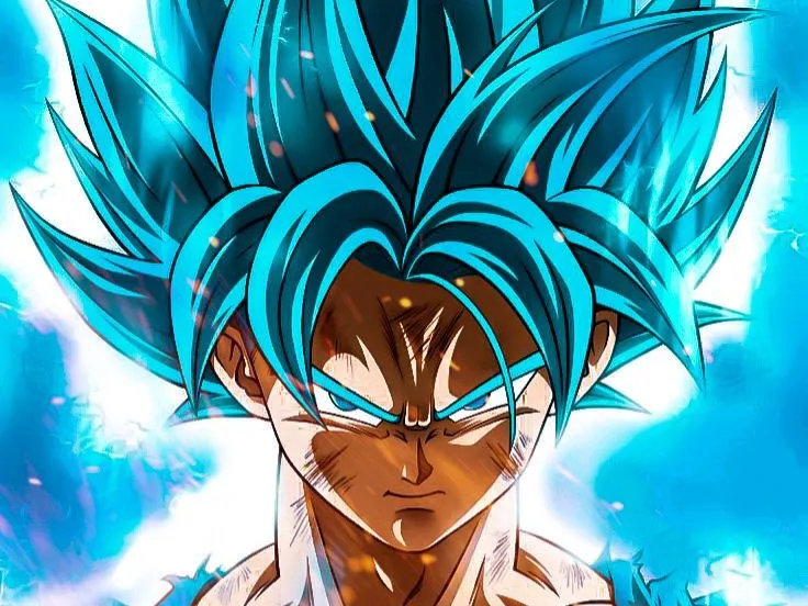 Hueforge Art Son Goku Super Sayiajin Blue