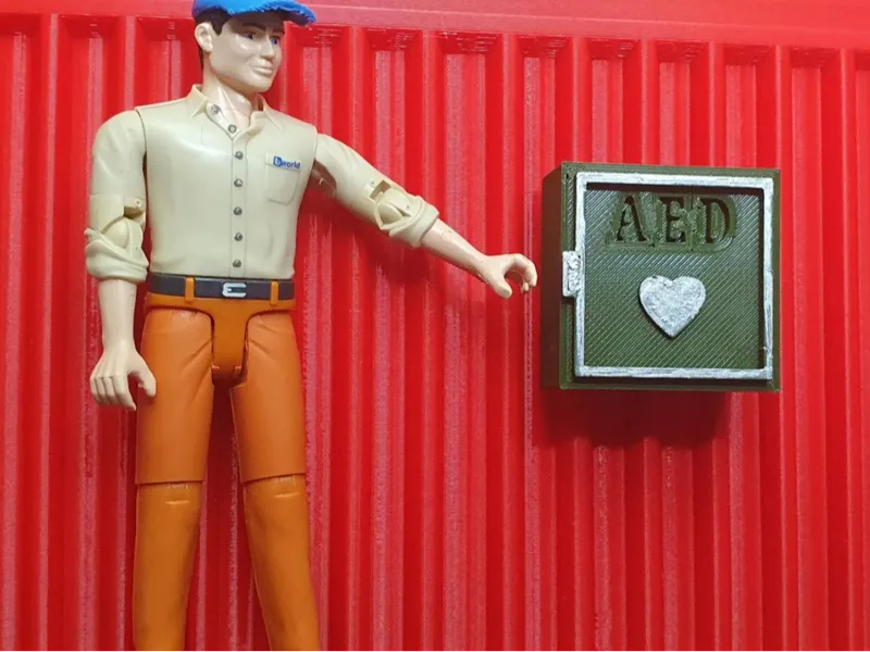 Defibrillator box- scale models for diorama