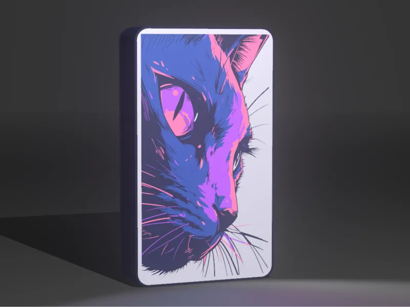 Lámpara LED 3D de Gato Estilizado 
