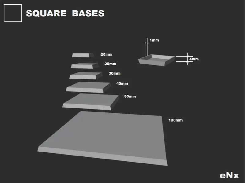PACK OF SQUARE BASES FOR WARGAMES 