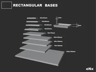 PACK OF RECTANGULAR BASES FOR WARGAMES 