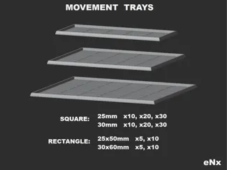 Movement trays for square bases