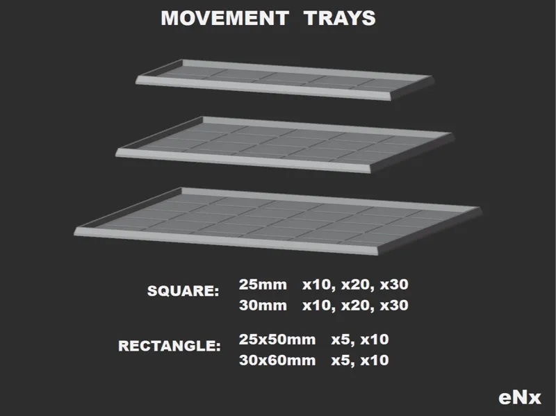 Movement trays for square bases 