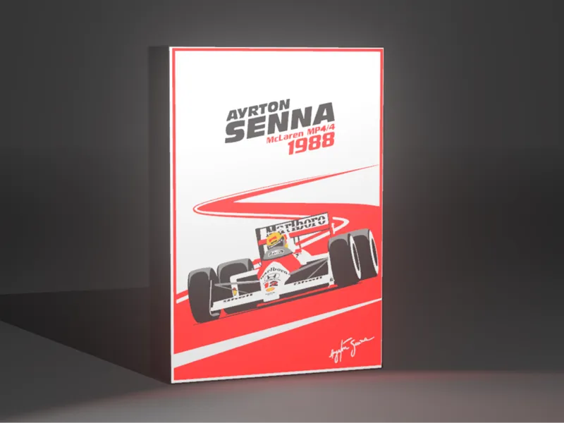 Lámpara LED 3D de McLaren MP4/4 Ayrton Senna 1988