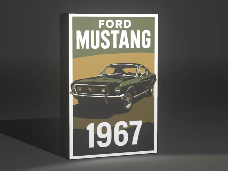 Lámpara LED 3D de Ford Mustang 1967 Clásico 