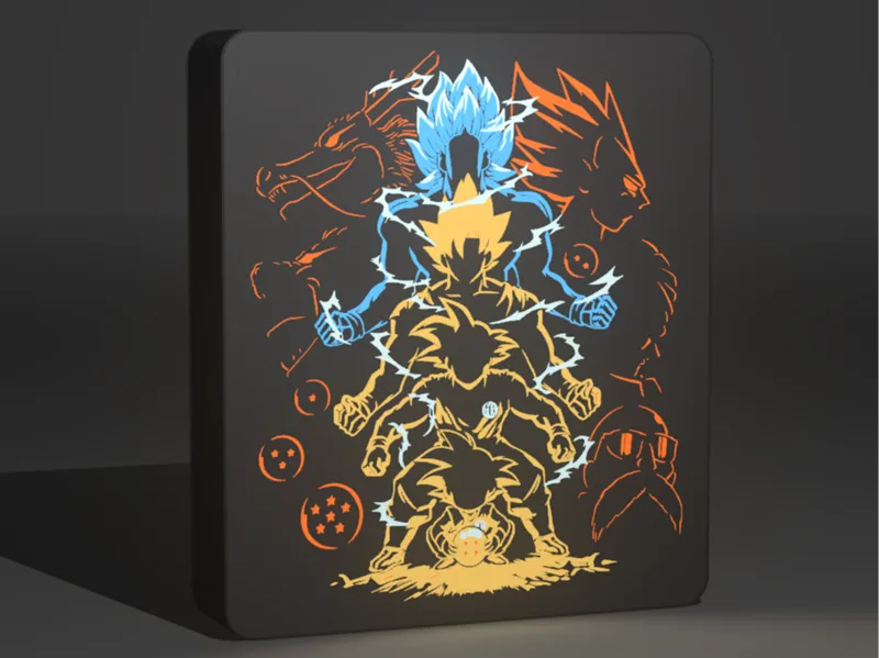 Lámpara LED de Goku y sus Transformaci Dragon Ball