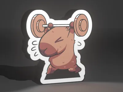 3D Capybara Weightlifting LED Lamp