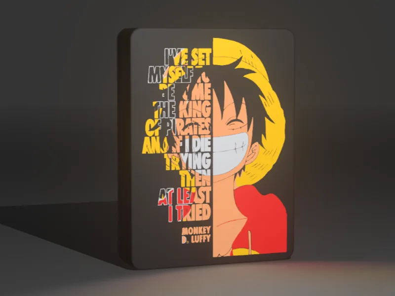 Lámpara LED 3D de Luffy (One Piece, Frase Icónica)